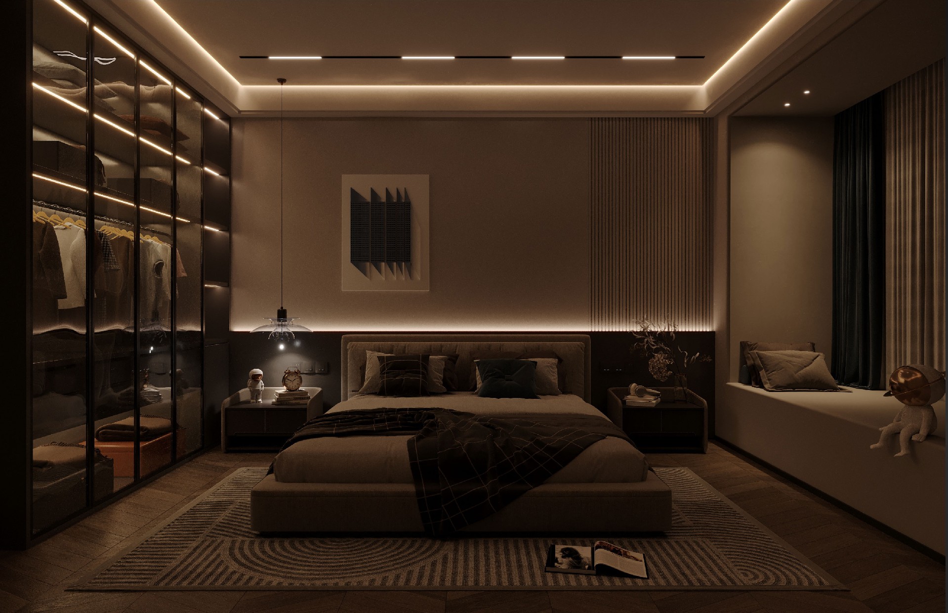 室卫结合房型-卧室智能灯光案例