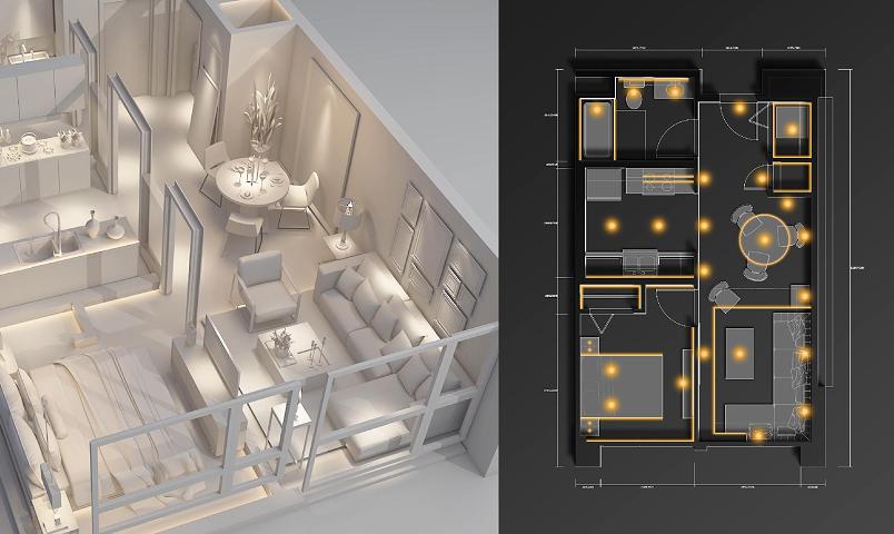 内外之间智能灯光案例